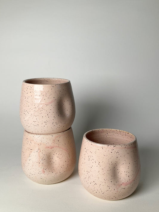 Pink Speckle Tumbler.